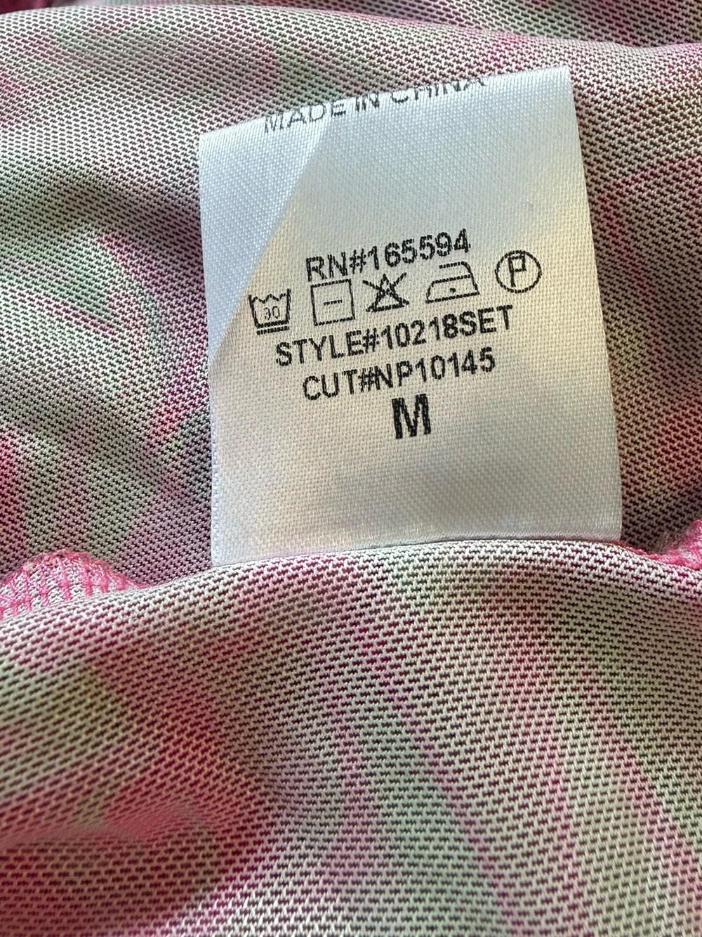 New Pink Y2K Style Pink & Green Abstract Marble Mesh Tie-Front Cardigan Top M - Picture 7 of 9